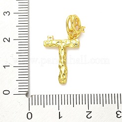 Rack Plating Brass Micro Pave Cubic Zirconia European Dangle Charms&nbsp;KK-L210-015G-T