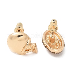 Brass Micro Pave Cubic Zirconia Stud Earrings&nbsp;EJEW-Z080-03G-04