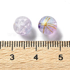 クリアクラックアクリルビーズ  ドローベンチスタイル  ラウンド  ツートン  ライラック  8x7.5mm  穴：2mm  1923個/ 500g&nbsp;DACR-D300-01B-8mm