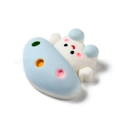 オペーク樹脂カボション  キノコ  ライトスカイブルー  23.5x25x10mm&nbsp;RESI-C031-01D