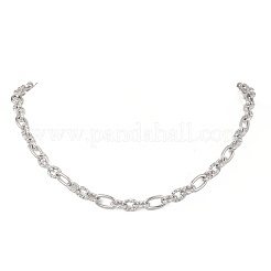 7.5mm 304ステンレススチールフィガロチェーン OTネックレス  変色しない  ステンレス鋼色  20.67インチ（52.5cm）&nbsp;NJEW-JN05705
