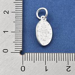 925 Sterling Silver Oval Miraculous Medal Virgin Charms&nbsp;STER-S009-05S