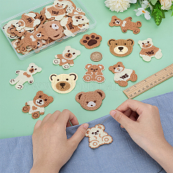 48Pcs 12 Styles Polyester Embroider Thread Iron on/Sew On Patches&nbsp;PATC-FG0003-54