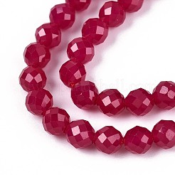 Lab Grown Red Corundum Beads Strands&nbsp;G-E411-40-4mm