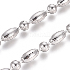 変色しない304ステンレススチールボールチェーン  ステンレス鋼色  米：8x4mm  ボール：4mm&nbsp;CHS-L024-023E