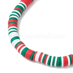 4Pcs Christmas Theme Handmade Polymer Clay Beads Stretch Bracelet Sets&nbsp;BJEW-JB12111