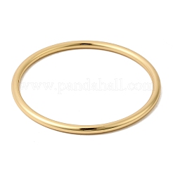 女性用304ステンレススチールプレーンバングル  ゴールドカラー  0.16インチ（0.4cm）  内径：2.54インチ（6.45cm）&nbsp;BJEW-D408-05G
