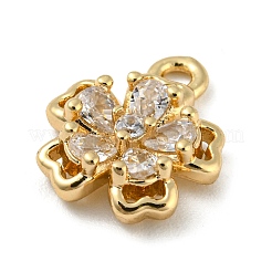 Brass with Clear Cubic Zirconia Charms&nbsp;KK-G478-02D-KCG