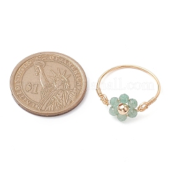 Flower Natural Gemstone Ring&nbsp;RJEW-JR00711-01