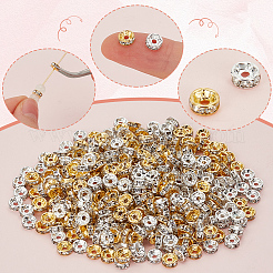 400Pcs 2 Colors Brass Rhinestone Spacer Beads&nbsp;RB-SP0001-06