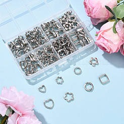 139個 8スタイル CCB プラスチックビーズフレーム  プラチナ  11~16x11.5~16x3~4mm  穴：1.4~1.8mm&nbsp;CCB-YW0001-73