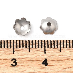 316ステンレススチールスペーサービーズ  花  ステンレス鋼色  6x2mm  穴：1.2mm&nbsp;STAS-D375-01P-01