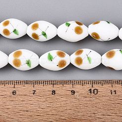 Frosted Handmade Lampwork Beads Strands&nbsp;LAMP-N037-03E