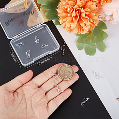 スターリングシルバーペンダントベイル10個、925個  アイスピックピンチベイル  スタンプ925個付き  銀  15mm  穴：5x3.5mm  ピン：0.5mm&nbsp;STER-BBC0001-59