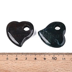天然石インディアン瑪瑙ペンダント  ハートチャーム  30~30.5x29~30x8~8.5mm  穴：6~6.5mm&nbsp;G-G602-06K