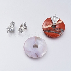 真鍮製のドーナツベイル  プラチナ  17.5x12mm  内寸（ドーナツ置き場）：長さ約12.2mm  厚さ5mm&nbsp;KK-H381-P