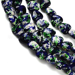 Spray Printed Synthetic Turquoise Beads Strands&nbsp;TURQ-P002-01A-01