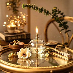 Transparent Glass Candle Holders with Candle Wick&nbsp;DIY-WH0308-996B