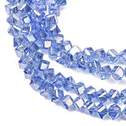 Electroplate Transparent Glass Beads Strands&nbsp;GL-CBA7A17-01A-06