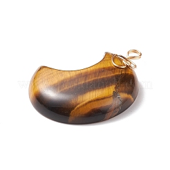 天然石&合成天然石ペンダント  ムーンチャーム  本物の 18k 金メッキ調銅線巻き  40.5~42x30~31x8mm  穴：3.5~4mm&nbsp;PALLOY-JF01701
