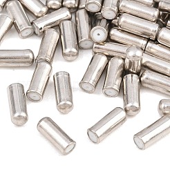 真鍮製ラペルピンエンドキャップ  ブローチピン用ゴム栓  コラム  プラチナ  10x4mm  穴：0.6x0.7mm&nbsp;KK-H284-01B-P