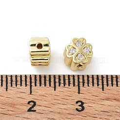 Brass Micro Pave Cubic Zirconia Beads&nbsp;KK-C040-03G