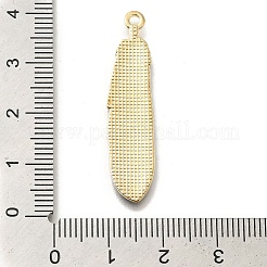 合金エナメルチャーム  ゴールドカラー  フェザーチャーム  ダークブルー  38x8.5x1.5mm  穴：1.6mm&nbsp;X-FIND-G078-34G-06