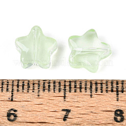 模造ヒスイのガラスビーズ  スター  淡緑色  8x8x4mm  穴：0.9~1mm  約1950~2000個/袋&nbsp;GLAA-T025-30J