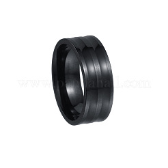 男性用ステンレススチールエナメル指輪201個  ブラック  8mm  usサイズ9（18.9mm）&nbsp;FS-WGADAB4-08