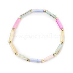 Dyed Natural Freshwater Shell & Electroplate Non-magnetic Synthetic Hematite Beads Stretch Bracelets for Women&nbsp;BJEW-JB13632
