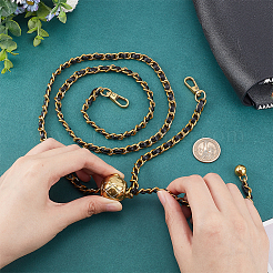 Braided Imitation Leather & Iron Chain Bag Handles&nbsp;AJEW-WH0312-99A