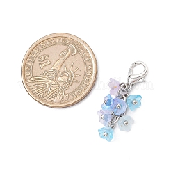 アクリルペンダントの装飾  亜鉛合金カニカン付き  花  ミックスカラー  29.5~30mm  12個/セット&nbsp;HJEW-JM03447