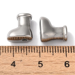 変色しない304ステンレススチールビーズ  靴  ステンレス鋼色  10x10x6.5mm  穴：1.6mm&nbsp;STAS-I305-138P