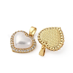 Brass Micro Pave Cubic Zirconia Pendants&nbsp;KK-P308-15G