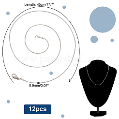 12Pcs 304 Stainless Steel Snake Chain Necklaces Set for Men Women&nbsp;STAS-PH0001-28P