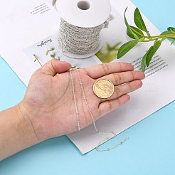 電気メッキ真鍮アズキチェーン  サテライトチェーン  ハンダ付け  スプールで  ビーズ  銀色のメッキ  2mm  約328.08フィート（100m）/ロール&nbsp;CHC-L019-06S