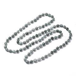 Natural Dyed Malaysia Jade Tumble Stone Nuggets Beaded Long Necklaces for Women&nbsp;NJEW-F340-A05