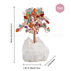 Chakra Natural Gemstone Chips and Druzy Agate Pedestal Display Decorations&nbsp;DJEW-WH0011-21D
