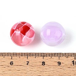 オペーク樹脂ビーズ  ラウンド  ツートン  ミックスカラー  16mm  穴：2mm&nbsp;RESI-N048-12C