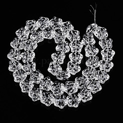 透明ガラスビーズ連売り  スター  透明  14~14.5x15x9~9.5mm  穴：1mm  約45個/連  24.80~26.1''（63~65.25センチメートル）&nbsp;GLAA-T023-12A