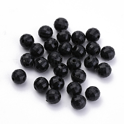 不透明なアクリルビーズ  アースビーズ  ブラック  8mm  穴：1.5mm  約1700個/500g&nbsp;SACR-S300-01B-8mm