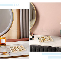 12 Grids Rectangle Wood Covered with Velvet Jewelry Trinket Display Trays&nbsp;AJEW-WH20054-062F-01