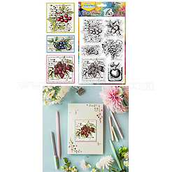 PVCプラスチッククリアスタンプ  DIYスクラップブッキング用  装飾的なフォトアルバム  カード作り  フルーツ  160x110mm&nbsp;DIY-WH0631-0748