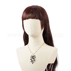 3色の樹脂リーフペンダントネックレス3個。  304ステンレススチールアズキチェーン付き  ゴールドカラー  ミックスカラー  18.62インチ（47.3cm）  1pc /カラー&nbsp;NJEW-JN03989