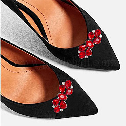 4Pcs 2 Style Flower Glass Rhinestone Shoe Decoration&nbsp;AJEW-AR0001-79A