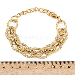 女性用304ステンレススチールアズキチェーンブレスレット  ゴールドカラー  5-7/8インチ（15cm）&nbsp;BJEW-D349-01G