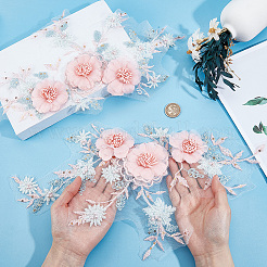 2Pcs Polyester Computerized Embroidered Appliques&nbsp;DIY-CY0003-42