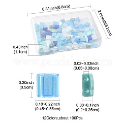 100Pcs 12 Styles 2-Hole Glass Seed Beads&nbsp;SEED-FS0001-44