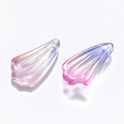 クリアガラスペンダント  混合スタイル  葉  ミックスカラー  20x11x4.5mm  穴：1mm&nbsp;GLAA-T016-26