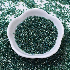 MIYUKIデリカビーズ  シリンダー  日本製シードビーズ  11/0  （db0175)トランスペアレントエメラルドab  1.3x1.6mm  穴：0.8mm  約2000PCS /ボトル  10 G /ボトル&nbsp;SEED-JP0008-DB0175
